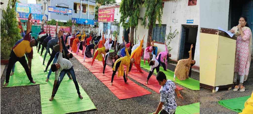 मातृभूमी प्रतिष्ठान तर्फे योग दिन उत्साहात साजरा - मातृभूमीच्या विद्यार्थ्यांनी केला दररोज योग करण्याचा संकल्प