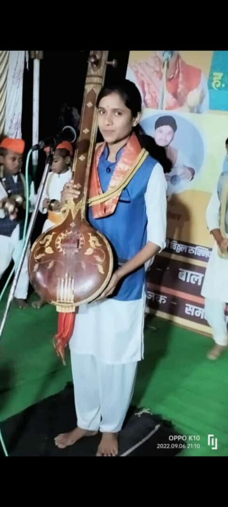 कु.कांचनताई शेळके यांचे कीर्तन भव्य दिव्य स्वरूपात संपन्न