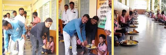 जागतिक दिव्यांग दिनानिमित्त बाळासाहेब पाटोदे यांच्यावतीने अन्नदान