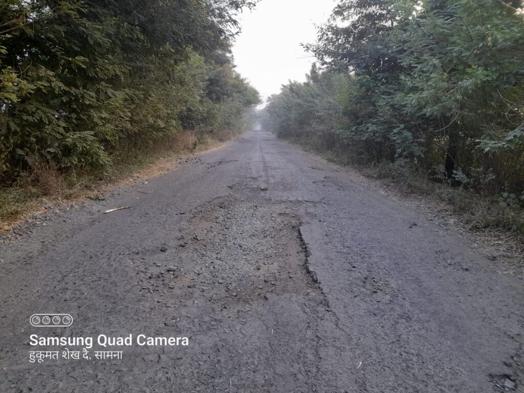 वाढवणा ते वाढवणा पाटी रस्त्यावर खड्डेच खड्डे!दुरुस्तीची मागणी