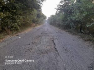 वाढवणा ते वाढवणा पाटी रस्त्यावर खड्डेच खड्डे!दुरुस्तीची मागणी