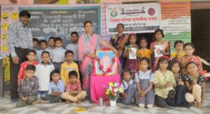 लोणीमोडच्या जि.प.प्रा.शाळेत क्रांतीज्योती सावित्रीबाई फुले जंयती साजरी