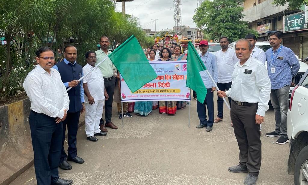 राजर्षि छत्रपती शाहू महाराज जयंतीनिमित्त आयोजित समता दिंडीला उत्स्फूर्त प्रतिसाद