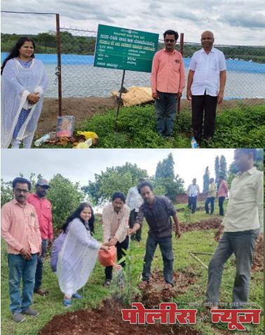 जिल्हा फलोत्पादन अधिकारी यांची गंगनबीड येथील शेतकऱ्याच्या शेततळ्यांची पहाणी, पूजन व बळीराजा निवासस्थानला दिले भेट