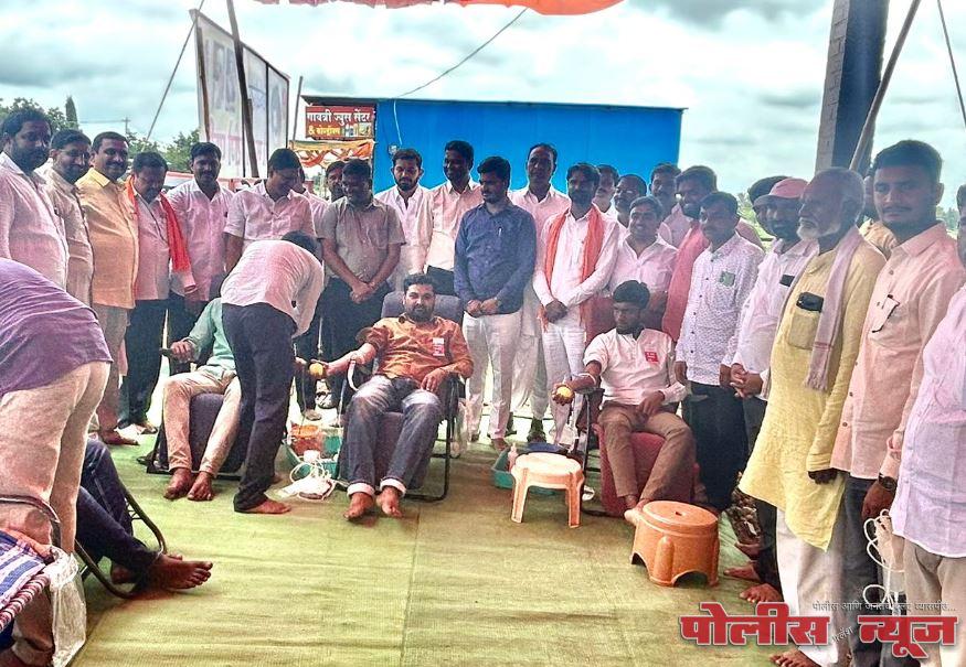 संघर्षयोद्धा मनोज जरांगे पाटील यांच्या वाढदिवसानिमित्त रक्तदान शिबिर