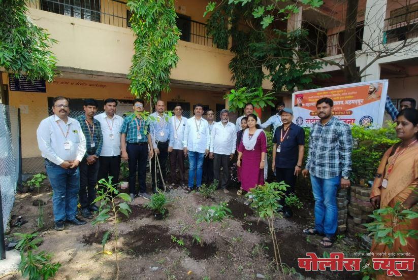 महात्मा फुले महाविद्यालयाच्या पु. अहिल्यादेवी होळकर फुलोद्यानात वृक्षारोपण