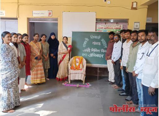 जानकी महाविद्यालयात छत्रपती शिवाजी महाराज यांची जयंती साजरी