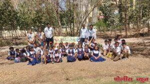 शास्त्री प्राथमिक शाळेची अहिल्यादेवी होळकर उद्यान परीसर स्वच्छता