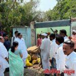 अवकाळी पावसामुळे झालेल्या नुकसानीची ना. पाटील यांच्याकडून पाहणी