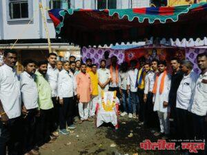 श्रीराम जन्मोत्सव सोहळ्याच्या मिरवणुकीत संभाजी ब्रिगेड कडून फळे आणि पाणी वाटप