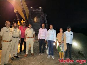 वाळू धक्यावर धाड टाकून ६० लाख ८० हजार रुपयांचा मुद्देमाल जप्त. सहाय्यक पोलीस अधिक्षक बी.चंद्रकांत रेड्डी यांची कारवाई.