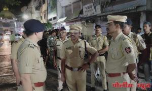 पोलीस अधीक्षकाकडून गजबजलेल्या गंजगोलाई व परिसराची पाहणी. व्यापारांशी साधला संवाद.