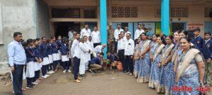 लाल बहादूर शास्त्री माध्यमिक विद्यालयात एनसीसी कॅडेट तर्फे वृक्षारोपण