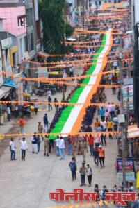 ११४१ फुटी तिरंगा रॅलीने अहमदपूर दुमदुमले