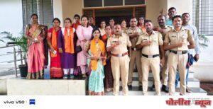अहमदपूर पोलिसांना राख्या बांधून शिवसेना महिला आघाडीकडून रक्षाबंधन साजरे