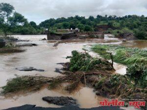 सीमाभागातील दापका परिसरामध्ये नंदिबिजलगाव येथे ढगफुटी.