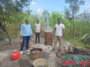 हातभट्टी दारु अड्ड्यांवर छापेमारी 96,000 रुपयांचा मुद्देमाल जप्त.