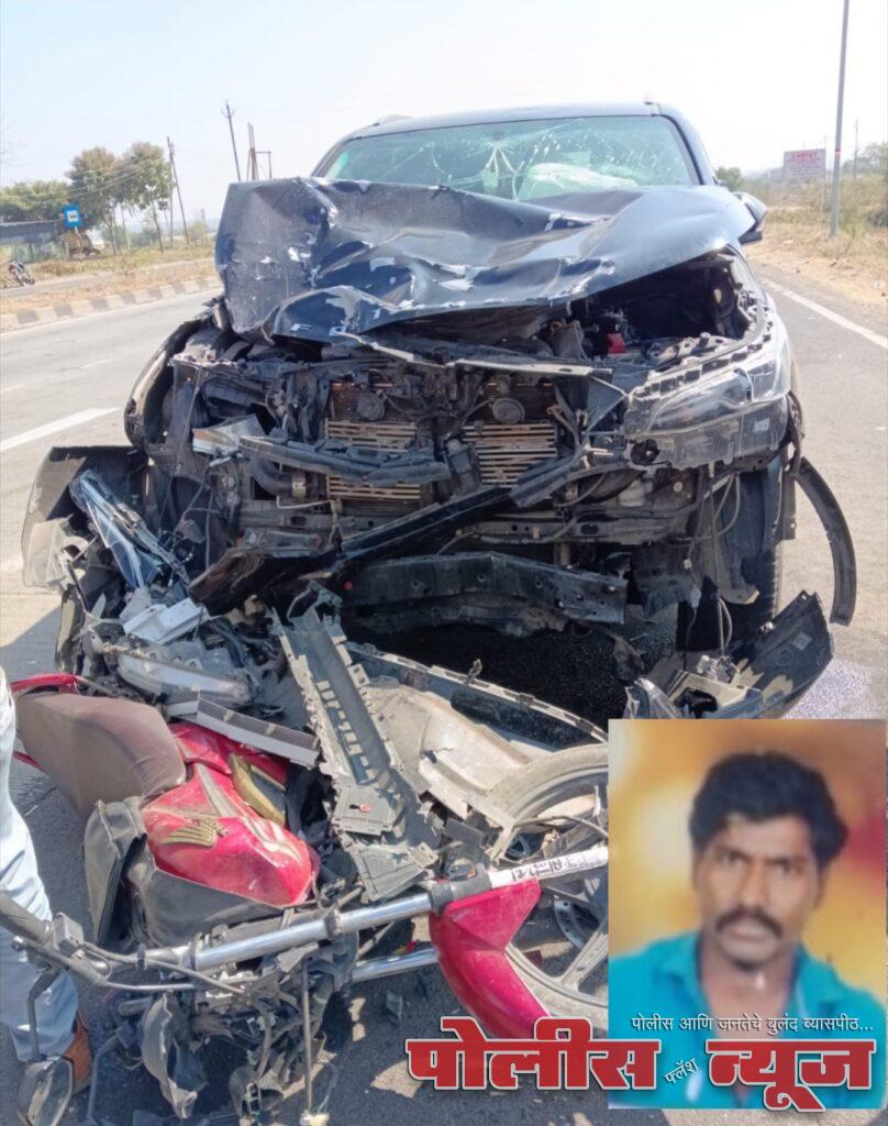 अहमदपूर-नांदेड महामार्गावर भीषण अपघात; फॉर्च्युनरच्या धडकेत तरुणाचा मृत्यू, एक गंभीर जखमी