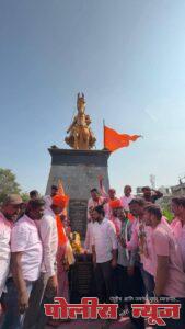 नळगीर जिल्हा परिषद निवडणुकीतविजयी झालेल्या रूपाली गायकवाड यांची भव्य मिरवणूक